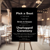 Minimaliserende Black Wedding Unplugged Ceremonie Poster