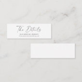 Minimaliserende Black White Modern Script Website Mini Visitekaartje (Voorkant / Achterkant)