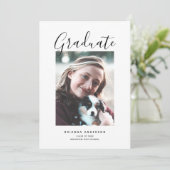 Minimaliserende Black & White Photo Graduparty Kaart (Staand voorkant)