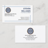 Minimaliserende Blue Photo Lijst Border Founder CE Visitekaartje (Voorkant / Achterkant)