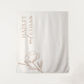 Minimaliserende bruiloft-achtergrondbanner wandkleed (Voorkant)