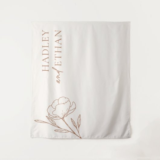 Minimaliserende bruiloft-achtergrondbanner wandkleed (Voorkant)