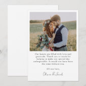 Minimaliserende bruiloft Foto 5x7 Bedankkaart (Voorkant / Achterkant)