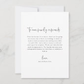 Minimaliserende bruiloft foto bedankkaart (Achterkant)