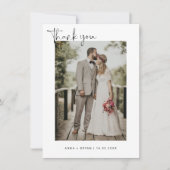 Minimaliserende bruiloft foto bedankkaart (Voorkant)