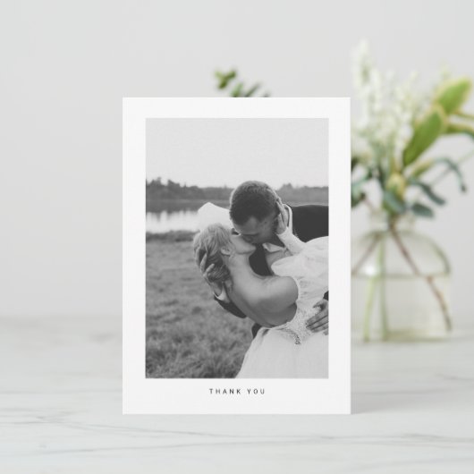 Minimaliserende bruiloft foto Hartelijk dank Bedankkaart (Staand voorkant)