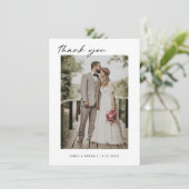 Minimaliserende bruiloft foto Hartelijk dank Bedankkaart (Staand voorkant)