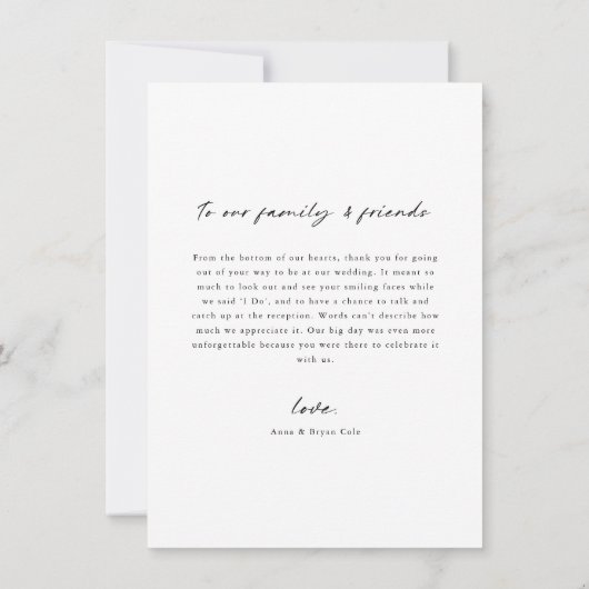 Minimaliserende bruiloft foto Hartelijk dank Bedankkaart (Achterkant)