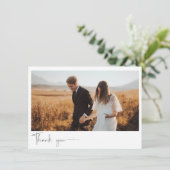 Minimaliserende bruiloft foto Hartelijk dank Bedankkaart (Staand voorkant)