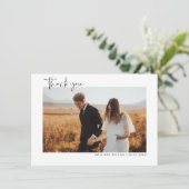 Minimaliserende bruiloft foto Hartelijk dank Bedankkaart (Staand voorkant)