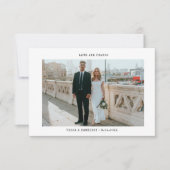 Minimaliserende bruiloft foto Hartelijk dank Bedankkaart (Voorkant)