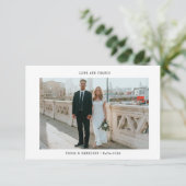 Minimaliserende bruiloft foto Hartelijk dank Bedankkaart (Staand voorkant)