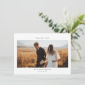 Minimaliserende bruiloft foto Hartelijk dank Bedankkaart (Staand voorkant)