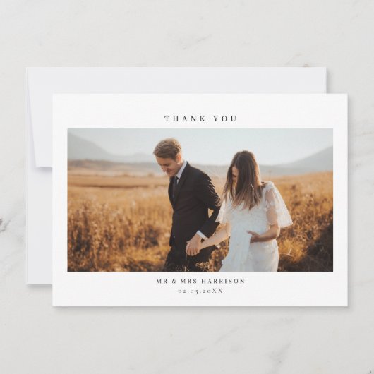 Minimaliserende bruiloft foto Hartelijk dank Bedankkaart (Voorkant)