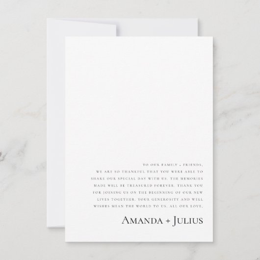 Minimaliserende bruiloft foto Hartelijk dank Bedankkaart (Achterkant)