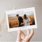 Minimaliserende bruiloft foto Hartelijk dank Bedankkaart