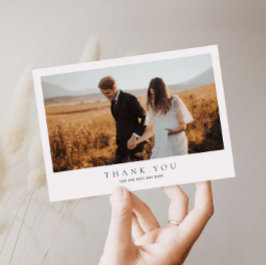 Minimaliserende bruiloft foto Hartelijk dank Bedankkaart