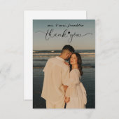 Minimaliserende bruiloft foto Hartelijk dank Bedankkaart (Voorkant / Achterkant)