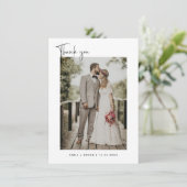 Minimaliserende bruiloft foto Hartelijk dank Bedankkaart (Staand voorkant)