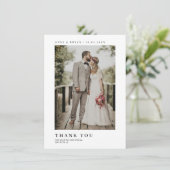 Minimaliserende bruiloft foto Hartelijk dank Bedankkaart (Staand voorkant)
