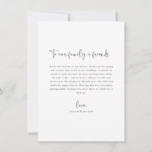 Minimaliserende bruiloft foto Hartelijk dank Bedankkaart (Achterkant)