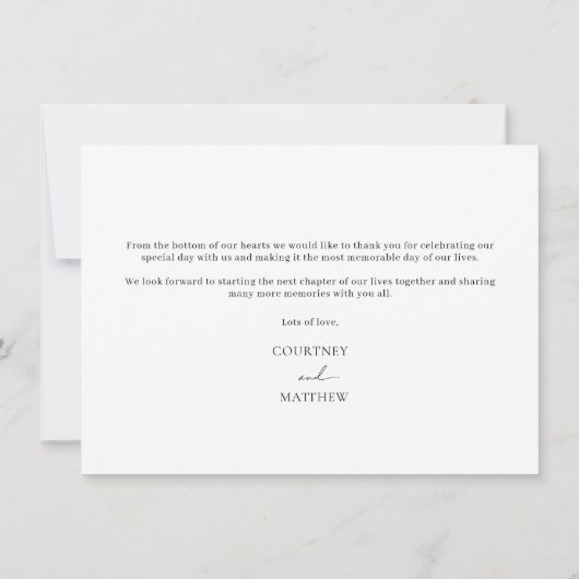 Minimaliserende bruiloft foto Hartelijk dank Bedankkaart (Achterkant)