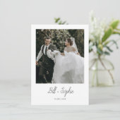 Minimaliserende bruiloft foto Hartelijk dank Bedankkaart (Staand voorkant)