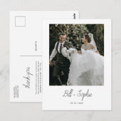 Minimaliserende bruiloft foto Hartelijk dank Briefkaart (Voorkant / Achterkant)