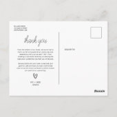 Minimaliserende bruiloft foto Hartelijk dank Briefkaart (Achterkant)