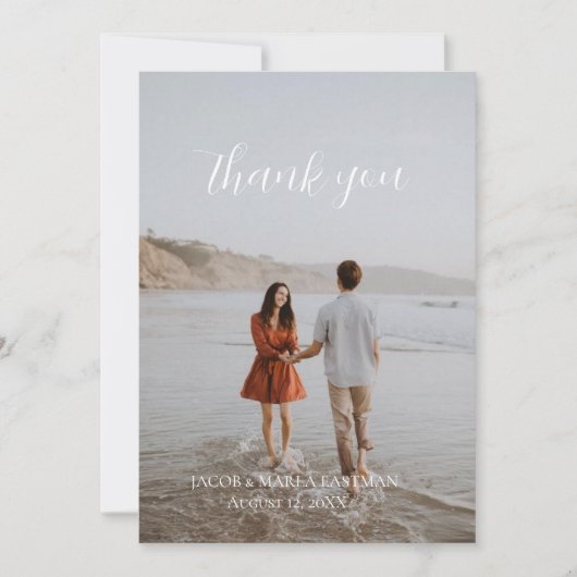 Minimaliserende bruiloft foto Hartelijk dank Kaart (Voorkant)