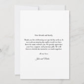 Minimaliserende bruiloft foto Hartelijk dank Kaart (Achterkant)