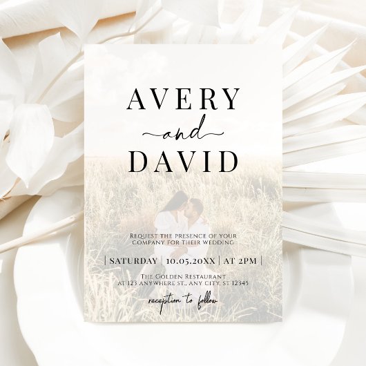 Minimaliserende bruiloft foto kaart