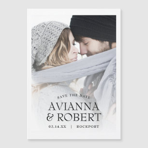 Minimaliserende bruiloft foto Opslaan Datum Magnetische Uitnodiging