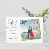 Minimaliserende bruiloft voor bestemming save the date (Staand voorkant)