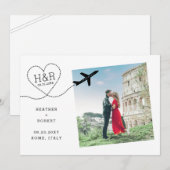 Minimaliserende bruiloft voor bestemming save the date (Voorkant / Achterkant)