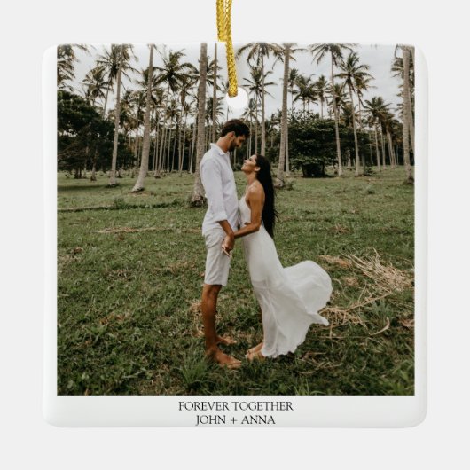 Minimaliserende bruiloft voor schrijfmachines keramisch ornament (Voorkant)