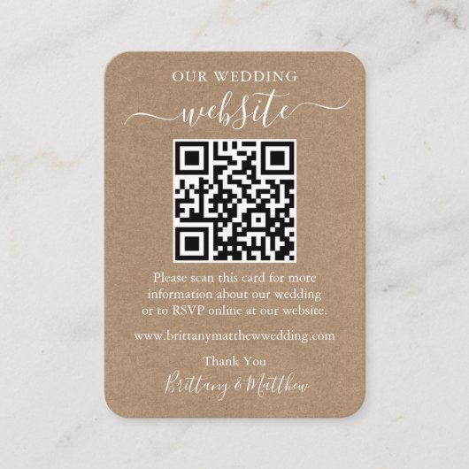 Minimaliserende bruiloft Website Eenvoudige Foto K Informatiekaartje (Voorkant)