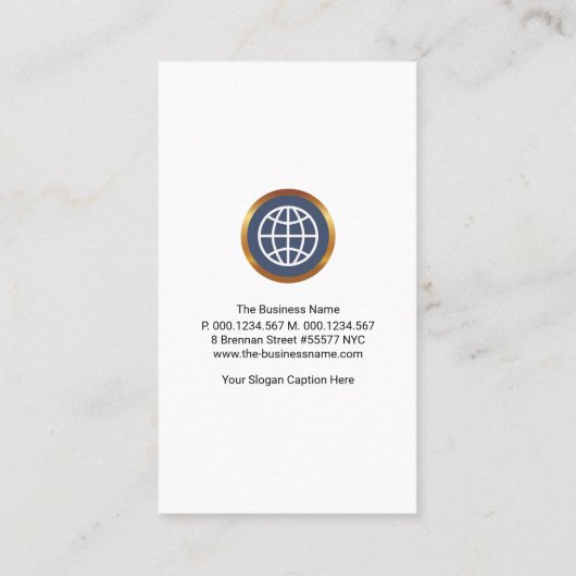 Minimaliserende CEO van White Tab Column Visitekaartje (Achterkant)