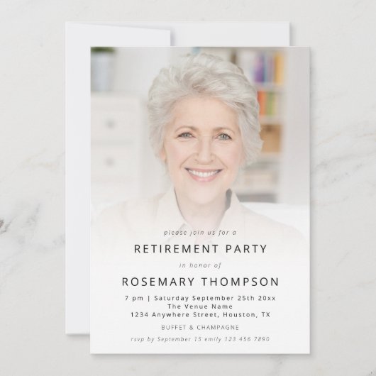 Minimaliserende Custom Photo Overlay Retirement Pa Kaart (Voorkant)