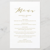 Minimaliserende Dainty Script Gold Wedding Menu Ca (Voorkant)