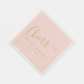 Minimaliserende dubbelroze goudbruine bruiloft servet (Hoek)