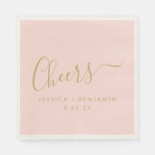 Minimaliserende dubbelroze goudbruine bruiloft servet (Voorkant)