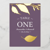 Minimaliserende Elegant Paars Table Number Folie K Folie Uitnodiging (Voorkant)