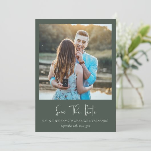 Minimaliserende Floral sparen de Datum Kaart (Staand voorkant)