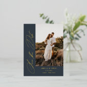 Minimaliserende Folie I van het zijspandoek Modern Folie Uitnodiging Briefkaart (Staand Voorkant)