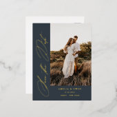 Minimaliserende Folie I van het zijspandoek Modern Folie Uitnodiging Briefkaart (Voorkant / Achterkant)