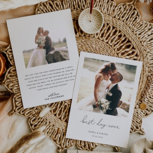 Minimaliserende foto van beste dag over huwelijk aankondiging