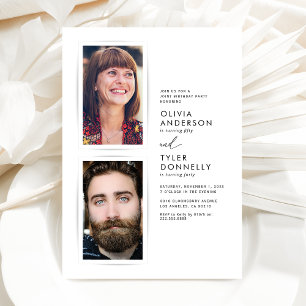 Minimaliserende gezamenlijke geboortedag foto kaart