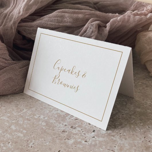 Minimaliserende Gold Buffet-voedseletiketten Kaart