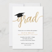 Minimaliserende Gold Script Gradup-lampfoto Kaart (Voorkant)